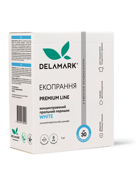 Пральний порошок DeLaMark White з ефектом кондиціонера для білих речей, 1 кг 551 фото