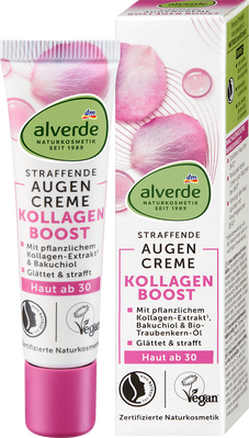 Зміцнювальний крем для шкіри навколо очей Collagen Boost Alverde, 15 ml 4585 фото