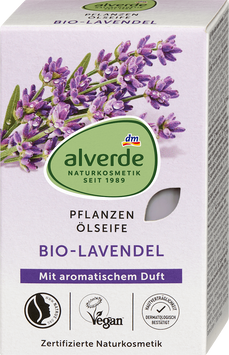 Мило на рослинній олії органічна лаванда Alverde, 100 g 534 фото