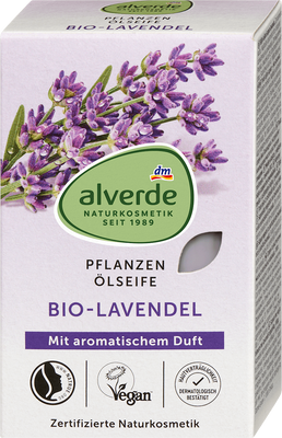 Мило на рослинній олії органічна лаванда Alverde, 100 g 534 фото