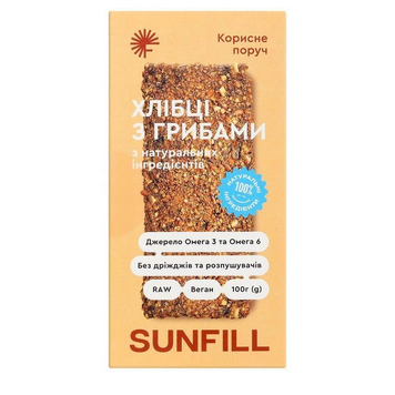 Хлібці з грибами, Sunfill 100 г 1016 фото