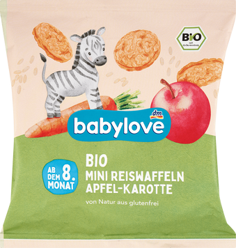 Дитячі рисові хлібці яблуко-морква з 8 місяців Babylove, 35 g 1808 фото