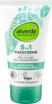 Крем для ніг 5в1 з шавлією та корою верби Alverde, 75 ml 1906 фото